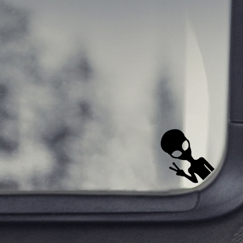 Alien Peace Sign Vinyl Sticker Decal Windshield Window, Easter Egg, RV ...