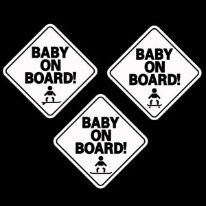Naklejka Baby on Board, Naklejka na szybę samochodu, Naklejka na zderzak, Deska surfingowa, Snowboard, Deskorolka