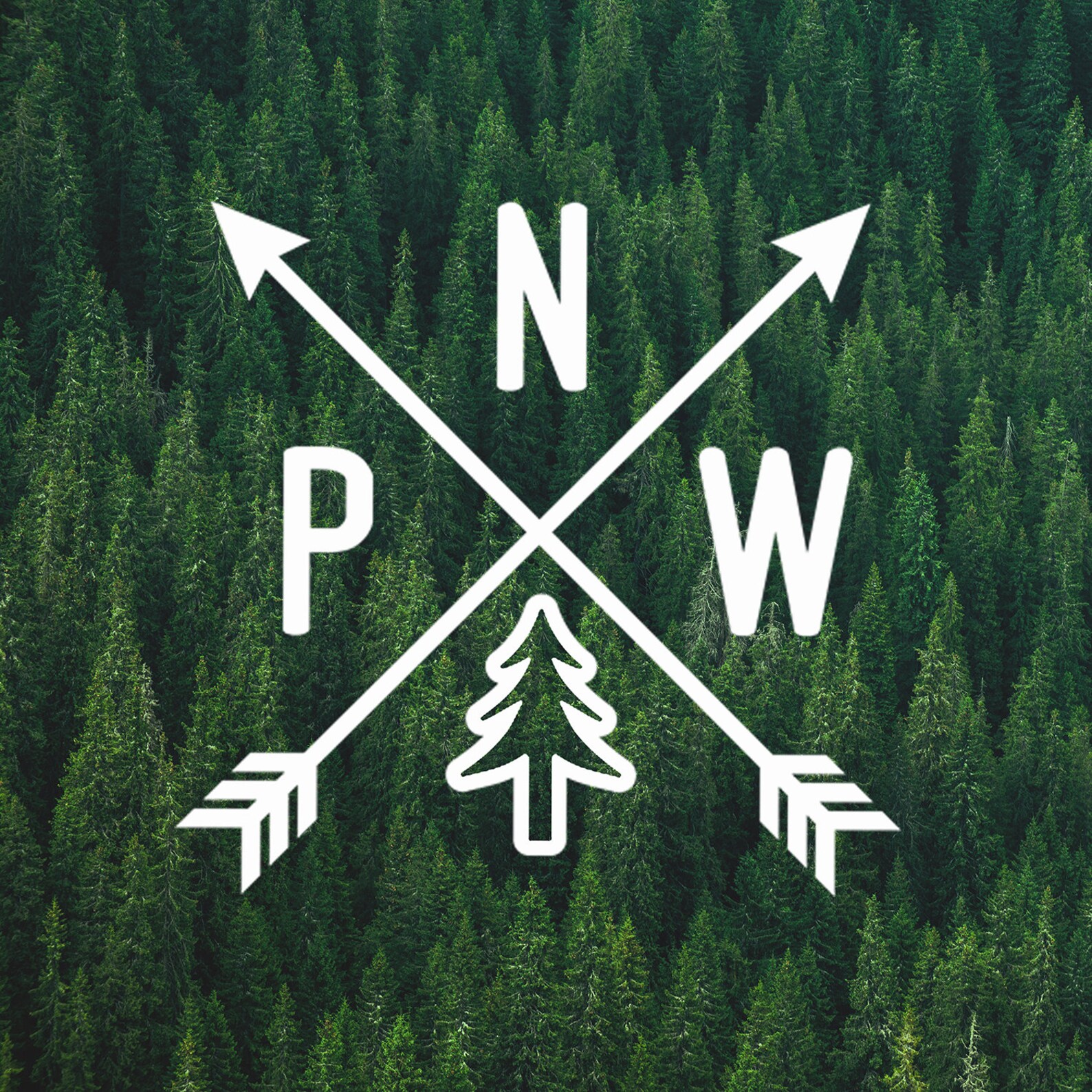 PNW Tree Vinyl Decal | Pacific Northwest Vinyl Decal | Sticker | Car ...