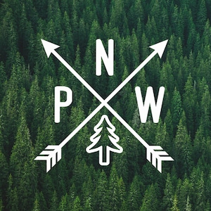 PNW Tree Vinyl Decal | Pacific Northwest Vinyl Decal | Sticker | Car Decal | Washington | Water Bottle Decal | PNW | Oregon
