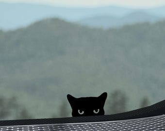 Kat gluren 1,5-1 inch sticker vinyl sticker auto, raam, spiegel, bidon, laptop, camper, vrachtwagen, SUV