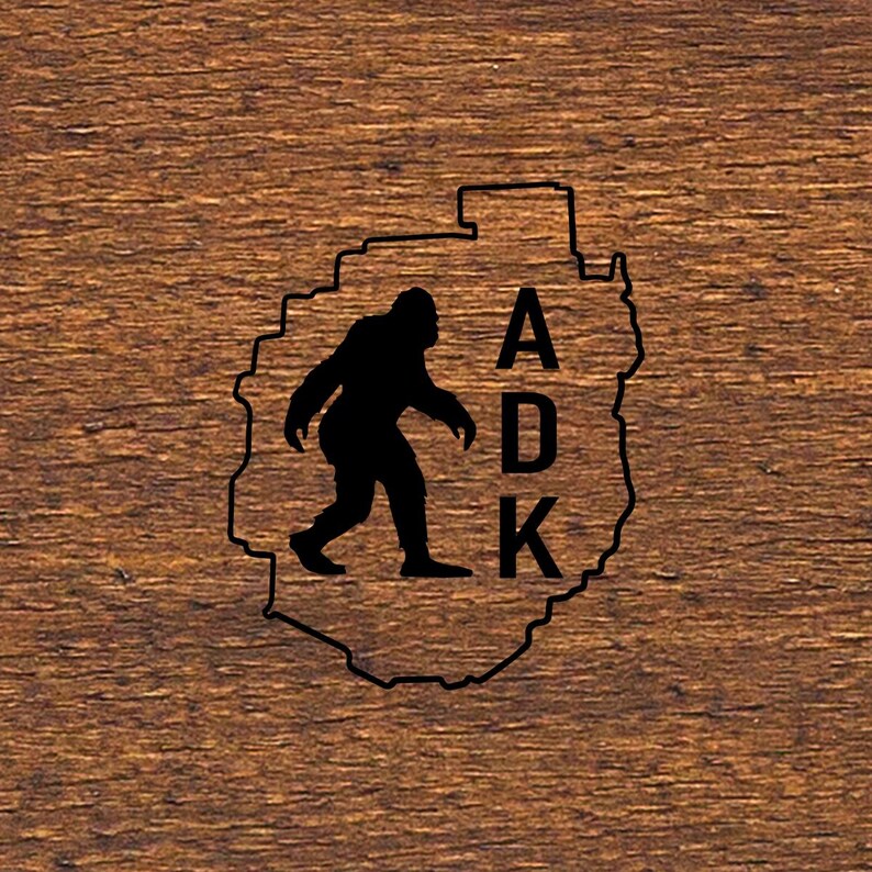 ADK Sasquatch Bigfoot Sticker, Adirondacks Sticker, ADK Mountain ...