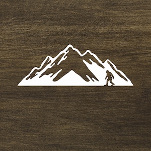Sasquatch Mountains Decal Vinyl Sticker for window, Truck, Car, Laptop Bigfoot Sticker