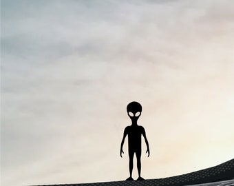 Alien Vinyl Sticker Decal Small 1.5 Inch Window Sticker