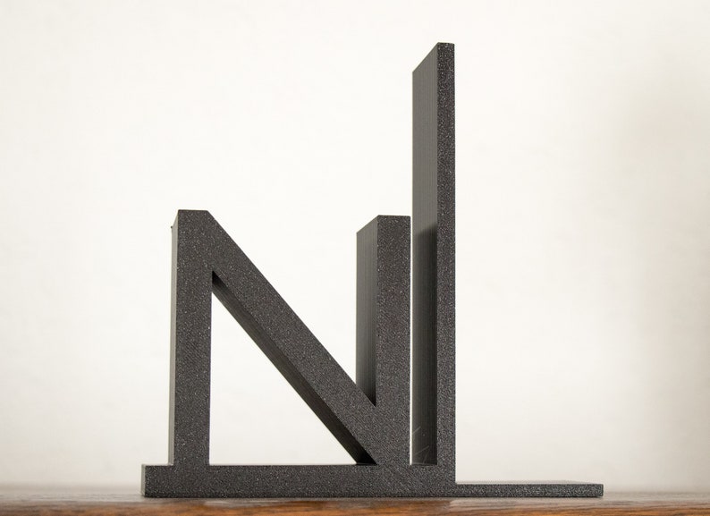 Buchstütze für Bücherregal mit Buchstaben und Zahlen / Bookend personalisierbar aus dem 3D-Drucker Preis je Buchstütze Bild 4