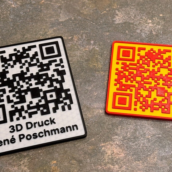 QR Code als 3D Druck - z.b. für URL, WLAN, Homepage, Nachritten etc. - mehrfarbig - individuell angepasst