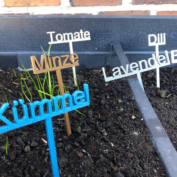 Herb sign, plant stake, tomato sign, herb bed, garden stake, bed signs from the 3D printer - individually customizable