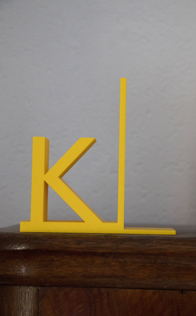 Buchstütze für Bücherregal mit Buchstaben und Zahlen / Bookend personalisierbar aus dem 3D-Drucker Preis je Buchstütze Bild 2