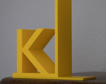 Buchstütze für Bücherregal mit Buchstaben und Zahlen / Bookend - personalisierbar - aus dem 3D-Drucker - Preis je Buchstütze