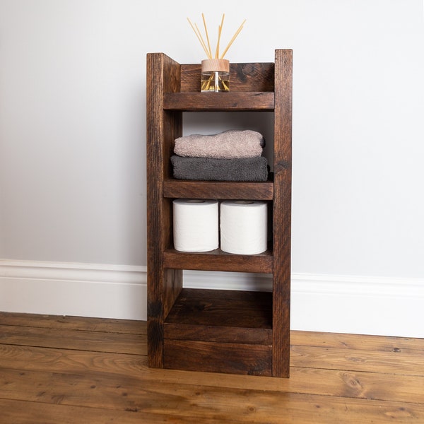 Bathroom Shelving Unit / Chunky Wooden Shelves / Bathroom Decor / Rustic Toilet Paper Stand / Furniture