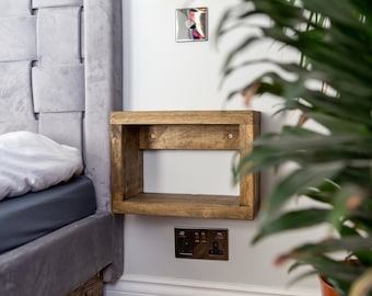 Wooden floating bedside tables / Rustic / Chunky wood