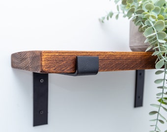 Rustic Shelf with Metal Bracket / Wall Decor / Industrial Style Shelves