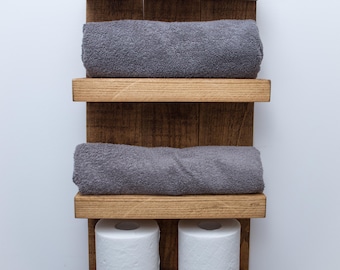 Chunky Wide Rustic Shelving / Bathroom Unit / Living room / Storage Organisation / Farmhouse