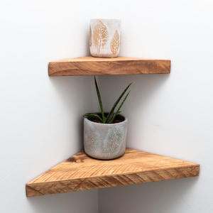 Wooden Chunky Corner Shelves / Set of 2 / Floating Shelves