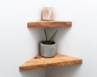 Wooden Chunky Corner Shelves / Set of 2 / Floating Shelves