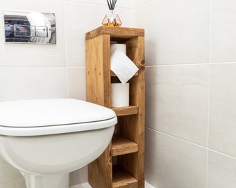 Toilet Roll Holder / Toilet Paper Shelving Unit / Chunky Bathroom Decor / Furniture