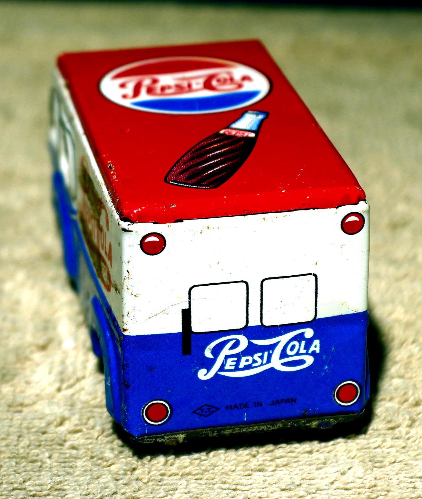 Vintage 1950s Japanese Tin Pepsi-cola Delivery Van Working