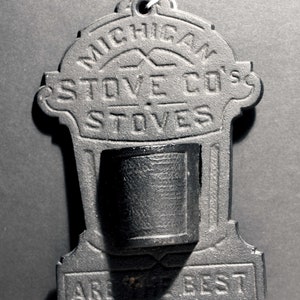 Antique Michigan Stove Company Cast Iron Friction Wall Match Holder Detroit Country Store