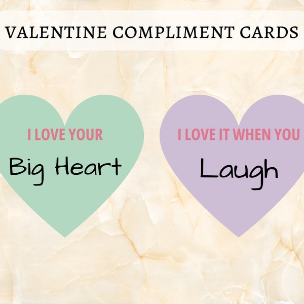 Valentine's Day Compliment Cards For Kids, Vday Cards For Kids, Valentine's Day Activity For Kids, Printable Valentine's From Parents