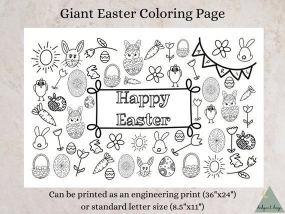 Giant Easter Coloring Page Coloring Page for Kids Easter | Etsy