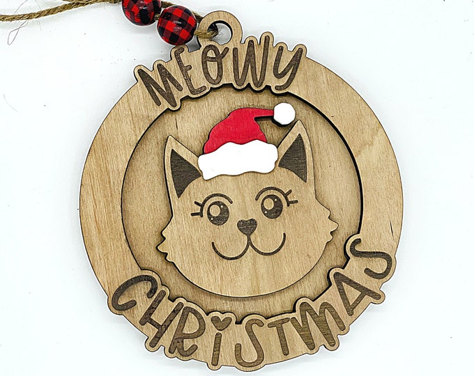 Funny Cat Meowy Christmas Ornament Svg, Cat Ornament Svg, Funny Cat Svg ...