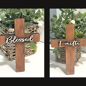Crosses Blessed and Faith SVG, Religious Crosses SVG, Cross with Words, Glowforge Svg Files, Laser Cut Files