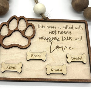 Natte neuzen en kwispelende staarten hond teken SVG, hond bestand, grappige hond SVG, personaliseer namen lasergravure bestanden, hout gesneden SVG-Glowforge SVG