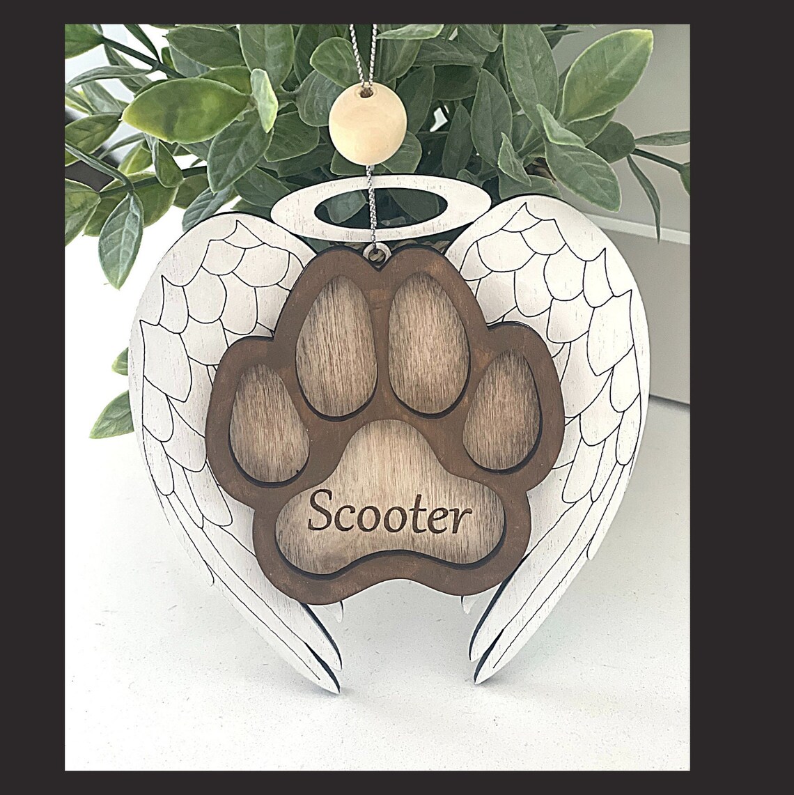 Dog Paw Angel Wings Memorial Ornament SVG: Pet Sympathy Gift (laser Cut ...