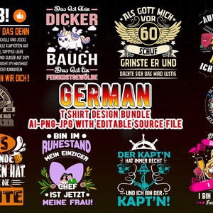 German sayings, T Shirt & Mug Design Bundle, Ai PNG Print German Sayings PNG Clipart Commercial