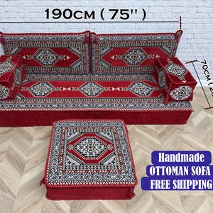8 inch vloerkussen, sectionele bankstel, Ottomaanse bank, Turks kelimkussen, vloerbank, Majlis-meubels, oosterse bank