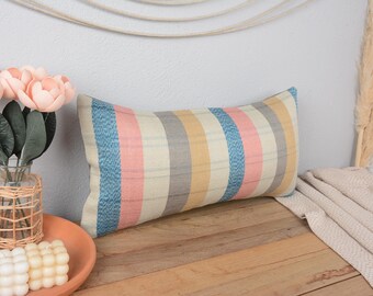Kelim Teppich Kissenbezug, Boho Kissenbezug, ethnisches Kelimkissen, Kelimteppich, Geschenkkissen, rechteckiges Kissen