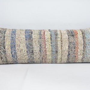 Kilim Pillow Covers, Kilim Pillows, 12x36 Beige Pillow Covers, Striped Pillow, Mudcloth Cushion, Anatolian Pillow Cover, 122