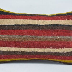 Throw Pillow Covers, Body Pillow, Kilim Pillow Cover, 16x24 Red Pillow Cover, Striped Pillow Cover, Bridesmaid Gifts Cushion Case, 352
