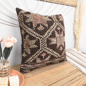 Poduszka ozdobna Vintage Kilim, Poduszka Vintage, Poduszka turecka 24x24, Poduszka ozdobna Kilim, Poduszka beżowa, Poduszka ozdobna Cecim Kilim,