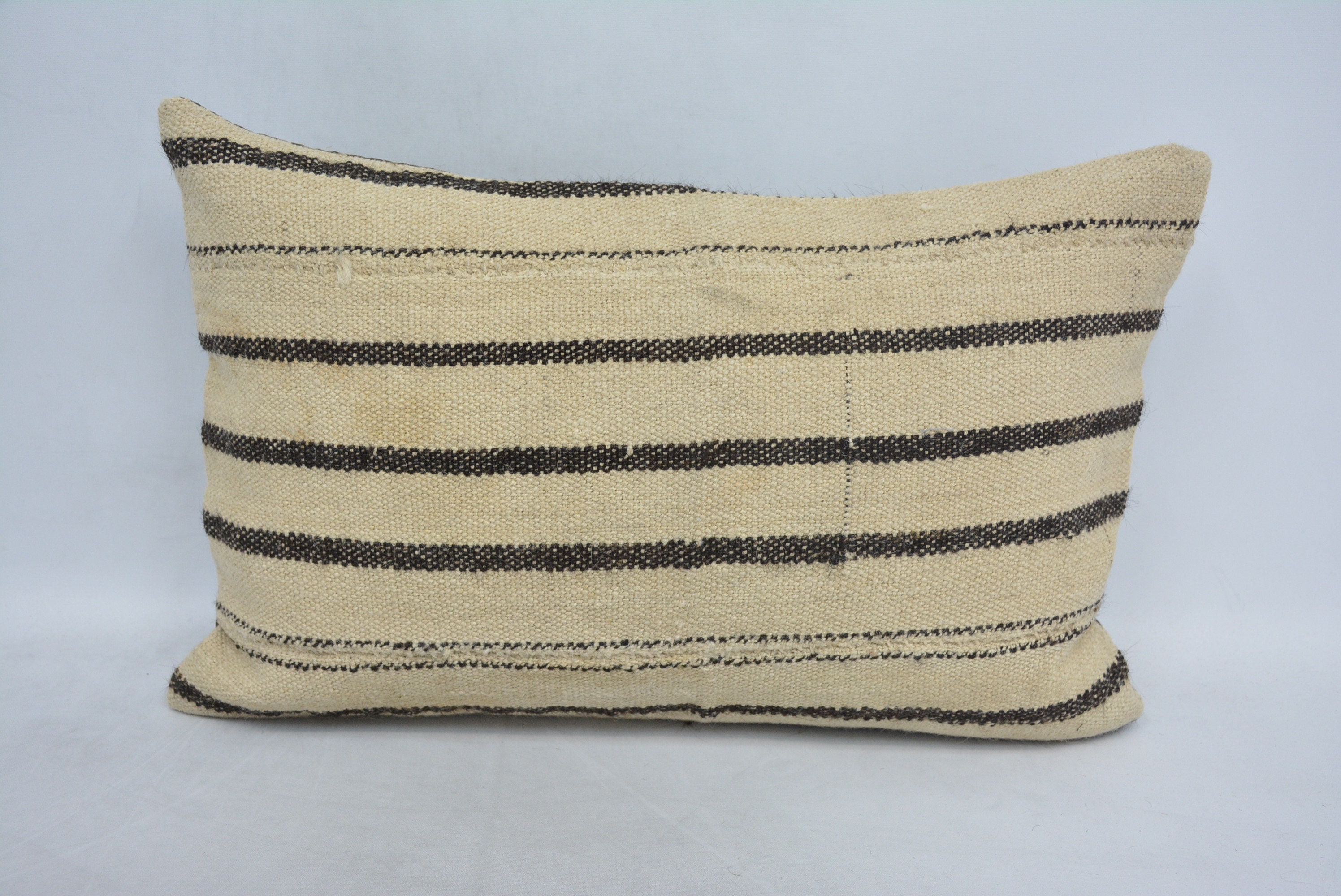 341 Striped Pillow Home Decor Pillow 8x16 Beige Pillow Rustic Case Natural Case Turkish Pillow Nomadic Cover Throw Pillow