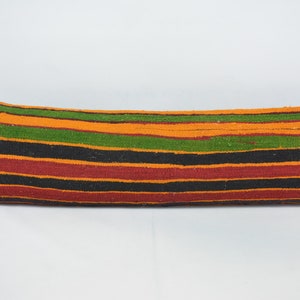 Personalized Pillow, Body Pillow, Kilim Pillow Cover, 12x42 Red Kilim Pillow, Striped Cushion, Bridesmaid Gift Pillow Case, 13