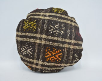 Capas de almofada decorativas, fronhas Kilim, fronha marrom 40x40 cm, capas de almofada redondas, fronha para presente de enfermeira, fronha de tricô, 1272