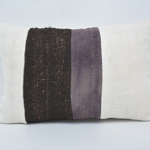 Kissen für Couch, Dekokissenbezug, Kelim Kissenbezüge, 16x24 weißes Kissen, Hanf Kissenbezug, Design Kelim Kissen, Southwest Kissen, 932