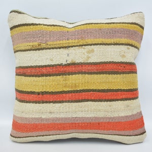 Pillow Covers, Throw Pillow Covers, Designer Pillows, 16x16 Beige Pillow Case, Striped Pillow Cover, Suzani Pillow Case, 46