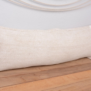 Boho Pillow Sham Cover, Interior Designer Pillow, 12x36 Vintage Kilim Pillow, Handmade Kilim Cushion, Beige Cushion, Bedding Pillow,