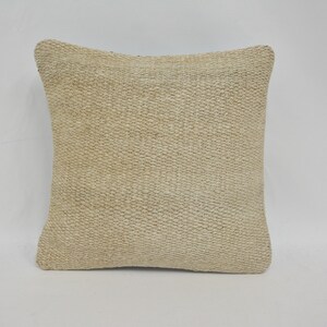 Regalo personalizado, almohadas Kilim, funda de almohada de tiro, almohada beige de 14x14, funda de almohada de cáñamo, cojín de tiro lindo, funda de cojín oriental, 860