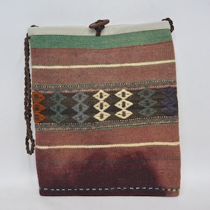 Handbag 12x14, Rug Bag, Vintage Bag, Turkish Bag, Handmade Bag, Chic Bag, Best Gift For Her, Travel Bag, Beach Bag, Crossbody Bag, 32