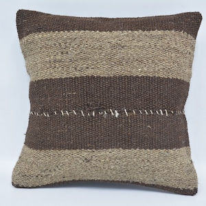 Antique Pillows, Designer Pillows, Throw Pillow Covers, 12x12 Brown Pillow Cover, Striped Pillow Cover, Sofa Bolster Pillow, 497