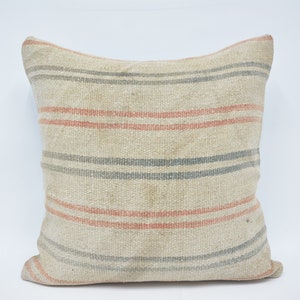 Throw Pillow Covers, Kilim Pillow Cases, Personalized Pillow, 28x28 Beige Cushion, Striped Pillow Covers, Nautical Throw Pillow Covers, 334