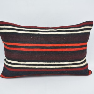 Almohada Kilim, almohada de decoración del hogar, funda de almohada de tiro, funda de cojín marrón de 16x24, funda de cojín a rayas, funda de almohada de tiro lindo, 529