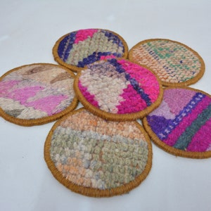 Kitchen Decor, Rug Coaster, Kilim Coaster, Pink Coaster, Rug Coaster, Rustic Pad, Turkish Rug Pad, Turkish Rug Coaster,