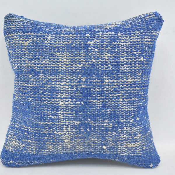 Personalized Pillow, Throw Pillow Covers, Designer Pillows, 12x12 Blue Pillow Cover, Rug Kilim Pillow, Handwoven Pillow, 796
