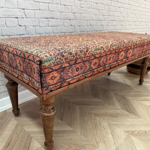 Floral Pattern Bench, Floral Furniture, Saloon Decor, Handmade Bench ...