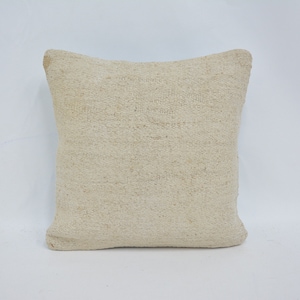 Kilim Pillow Cases, Designer Pillows, Personalized Pillow, 14x14 Beige Pillow Covers, Hemp Cushion, Custom Throw Pillow Cover, 854