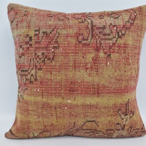 Pillow for Couch, Kilim Pillow Cases, Home Decor Pillow, 24x24 Red Pillow Covers, Rug Cushion, Bridesmaid Gift Pillow Cover, 76